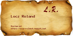 Locz Roland névjegykártya